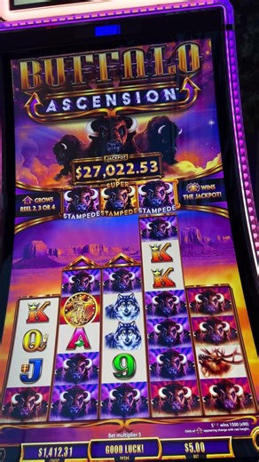 $5 Buffalo Ascension! Amazing Jackpot Slot Machine Win! Paris Hotel Casino Las Vegas, NV!
