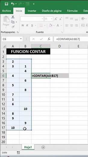 Aprende a Usar la Función CONTAR en Excel Fácil y Rápido ✅#excel #shorts
