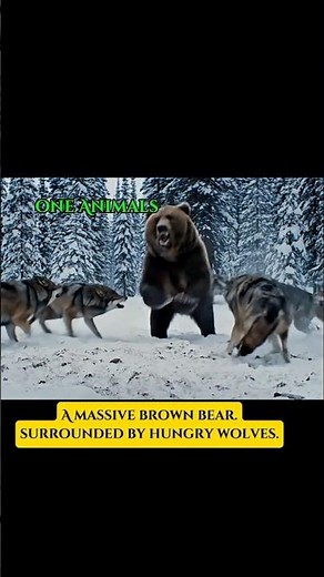 "Brutal Battle: Wolves vs Bear | Wild Animal Fight" #animals #shorts