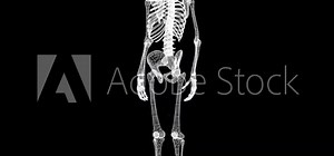 Spinning 3d wireframe human skeleton motion graphics with plain black background