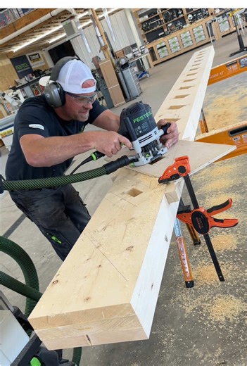 Using Festool OF 1400 Router for Stair Tread Mortises