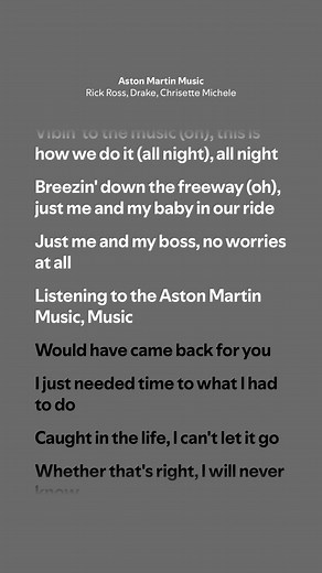 Aston Martin Music - Rick Ross, Drake, Chrisette Michele (Lyrics) #astonmartinmusic #rickross #drake #chrisettemichele #bluemusicdm