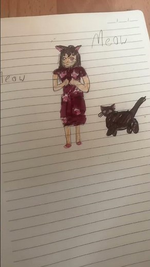 Cute anime cat girl with her kitten #cute#anime #cat