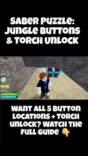 Blox Fruits Saber Puzzle: Jungle Buttons & Torch Unlock #shorts #robolx #bloxfruits