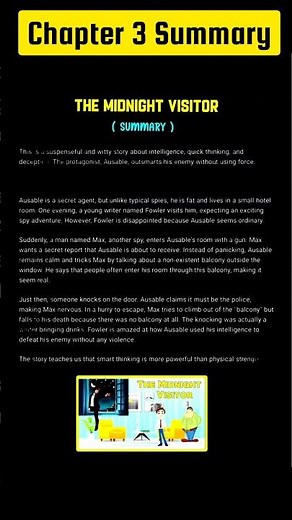 The Midnight Visitor | Summary, Theme & Characters | Class 10 English | Footprints Without Feet