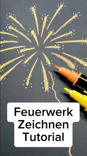 Fireworks drawing tutorial – with acrylic markers on black paper #fireworks #drawing