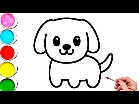 Cute Dog Drawing, Painting & Coloring For Kids and Toddlers_ Kids Art