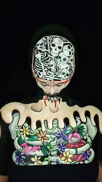 Stunning Halloween Skeleton Body Painting Tutorial