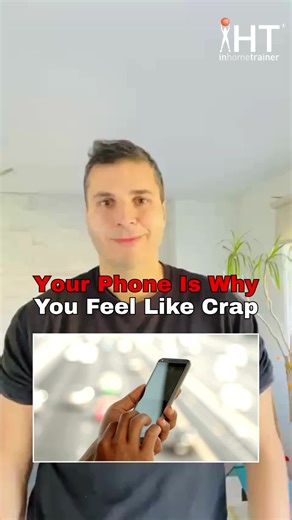 Your phone might be stealing your recovery. EMFs from phones and Wi-Fi can interfere with melatonin — your recovery hormone. Less melatonin = worse sleep, mood, fat loss, and muscle repair. Instead, try this tonight: Turn your Wi-Fi off, put your phone across the room, dim the lights 2 hours before bed, or switch to lamps rather than overhead lighting. After a few days, I bet you'll feel a difference! #InHomeTrainer