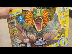 Dilophosaurus 🦖 Fisher-Price Imaginext Jurassic World Dinosaur Toy Thrash Attack 🦕