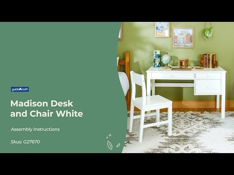 Guidecraft Madison Desk and Chair White Assembly Instruction Video