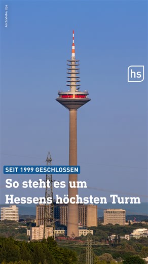 hessenschau on Instagram: "🌇 Der „Ginnheimer Spargel“ gehört zu Frankfurt wie Grüne Soße. Und doch haben viele Frankfurter:innen noch nie von oben auf die Skyline geblickt. Denn der Turm ist seit 1999 fürs Publikum geschlossen. #ginnheimerspargel #europaturm #frankfurt #hessen #hessenschau"