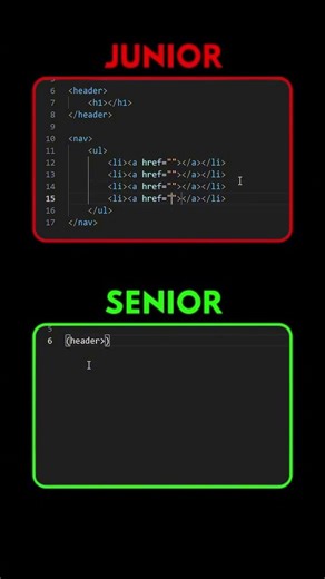 HTML Junior vs Senior #coding #coder #ai #cybersecurity