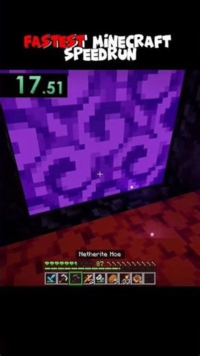 fastest speed run ever🤫 #minecraft #shorts