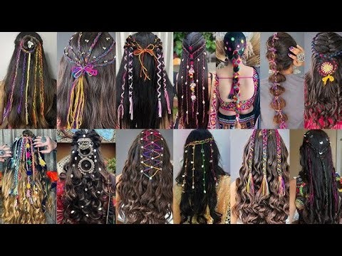navratri hairstyle,viral trend,boho hair string Navratri trending hairstyle 2025.Garba hairstyle