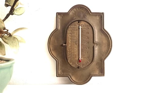 Antique Brass Wall Thermometer, Triple Scale (celsius, Réaumur, Fahrenheit) - Etsy