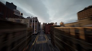 Aerial Hyperlapse view above traffic of big city