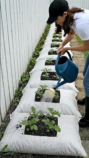 Turned My Backyard Path Into a High Yield Potato Farm #farming #diy #backyard #garden