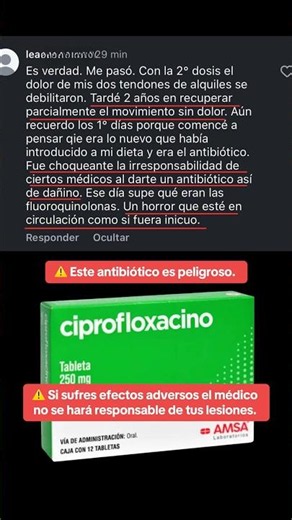 #ciprofloxacino y sus serios riesgos.