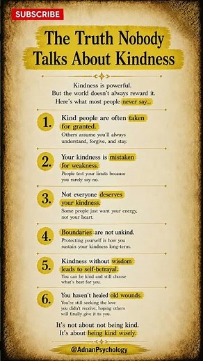 The Truth Nobody Talks About Kindness | Adnan Psychology
