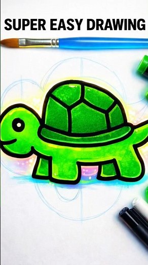 Super Easy Turtle for Beginners ✨ | Journey2Learn Art Tutorials