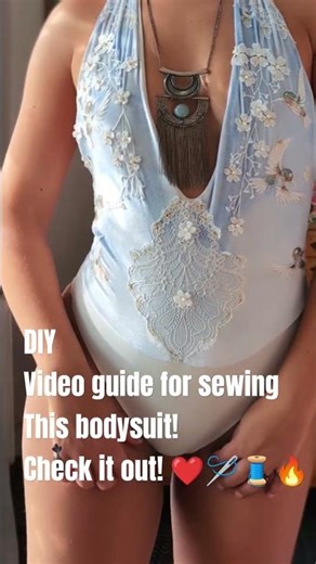 How to sew bodysuit? open back sewing pattern tutorial #sewing #dancer 💐♥️