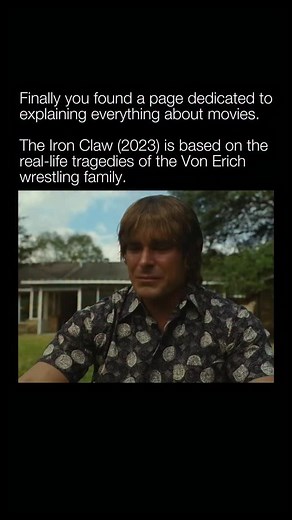Explaining a Movie on Instagram: "@explainingamovie teaches you something new about movies everyday! The Iron Claw (2023) tells the devastating true story of the Von Erich wrestling family, whose dominance in the sport was overshadowed by a series of heartbreaking tragedies. Led by patriarch Fritz Von Erich, the family produced some of wrestling’s most iconic figures, but also endured an almost unparalleled string of personal losses, with multiple sons dying young due to accidents, illness, and