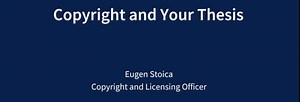 Copyright and your thesis