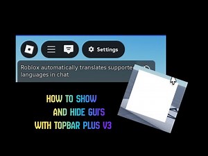 HOW TO HIDE AND SHOW GUI'S WITH TOPBAR PLUS V3 - Roblox studio tutorial Episode #1
