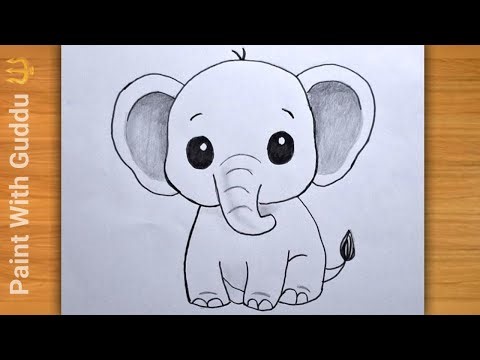 Cute Baby Elephant Drawing 🐘 | Easy Pencil Sketch Step by step