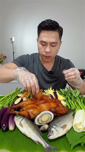 eat without rice, just fish, shellfish, chicken #mukbang #streetfood #food