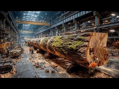 Inside America's Century-Old Sawmill to Modern Automated Lumber | From Forest to Laminated Veneer