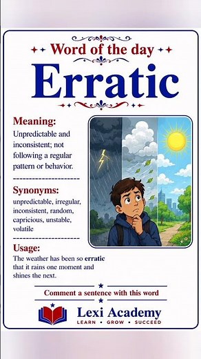 Word of the Day | Erratic 🌟
