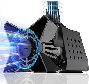 3000GPH Pond Pump - 200W water pump pond with Barrier Bag, Ultra Quiet Submersible Pump with 33FT Power Cord for Pond, Waterfall, Fish Tank, Statuary, Black