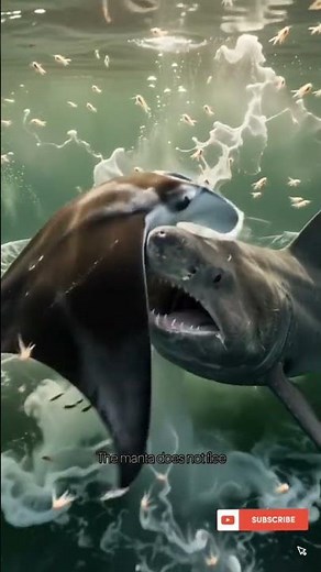Ocean Giants Collide: Basking Shark vs Giant Manta Ray in the North Atlantic 🌊🦈