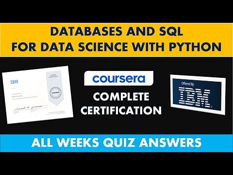 Databases and SQL for Data Science with Python | All Weeks Quiz Answers | IBM Coursera Certification