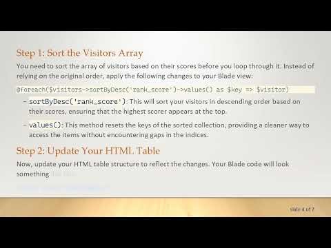 How to Fix a Column of Serial Number in a Dynamic Table using Laravel 7