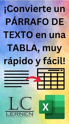 ¡Convierte un PÁRRAFO DE TEXTO en una TABLA muy rápido y fácil!