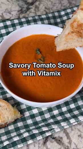 QVC on Instagram: "Cozy up with a warm homemade tomato soup 🤗🥫 Thanks to the @Vitamix, you can create a delicious, savory homemade tomato soup in about 10 minutes!🤩 Get blending by clicking the link in our bio! Ingredients🍲 🍲 1 ½ cup water 🍲 1 can plum tomatoes 🍲 2 medium roma tomatoes 🍲 2 ½ oz sun-dried tomatoes 🍲 1 garlic clove 🍲 1 tbsp onion 🍲 1 ½ tbsp thyme 🍲 1 sprig oregano 🍲 1 tbsp tomato paste 🍲 ½ bouillon cube 🍲 ½ tsp flax meal 🍲 ½ cup milk 🍲 Blend on highest speed for 6
