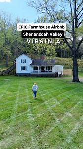 🏠 EPIC Farmhouse Airbnb perfect for LARGE FAMILIES or groups. AND it’s 🐶 pet friendly too! 👉🏼 FOLLOW along for more great cabins & unique stays across Virginia 🏠 You will LOVE staying at this peaceful property only 10 minutes from downtown Luray, and a great location to stay after exploring Skyline Drive and Shenandoah National Park 📌 The Farmhouse at Hollow Hill 📍Luray, Virginia in Page Valley ⭐️House Details: • 4 bedrooms (6 beds) • 3 bathrooms • large family kitchen • hot tub • game ro