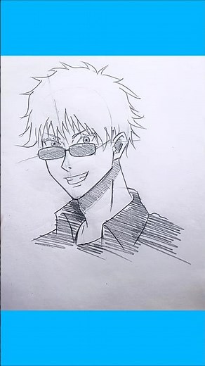 Gojo - how to draw Gojo with glasses 🕶️