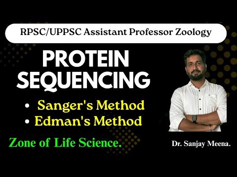 Protein Sequencing.Sanger's Method & Edman's Method.RPSC Asst Professor Zoology.#rpsczoology