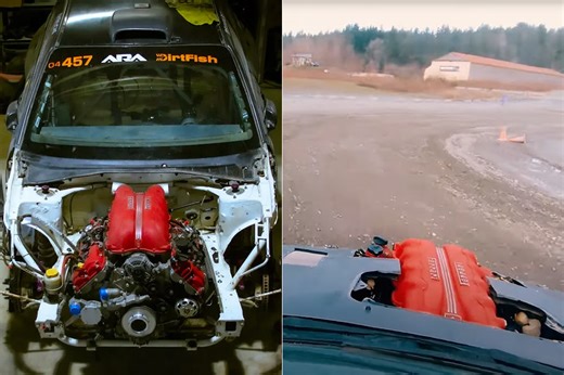 Auto Enthusiast Swaps Ferrari V8 Into Subaru WRX STI Rally Car, Rallying Ensues