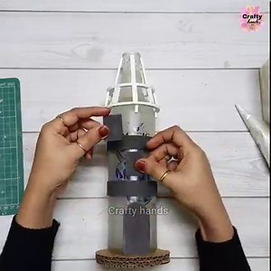 38K views · 1.9K reactions | One of my follower asked me to make a tutorial of lighthouse from a wine bottle, so here is the video dear 珞 I hope you all will love this and watch it till end to see the amazing transformation of a waste glass bottle. Much love ❤ #craftyhands | Crafty hands | Facebook