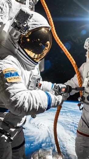 Astronauts conduct a spacewalk outside the ISS while Earth’s breathtaking beauty unfolds below. From powerful swirling storms to vast calm oceans, our planet glows as a fragile, living masterpiece—seen from the silence of space. ✨🌍.#NASA #spacexploration #fblifestyles #Amazing #Astronomy | Space Xplore
