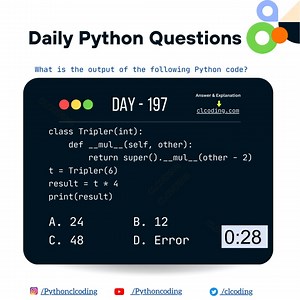 Python Coding challenge - Day 197 | What is the output of the following Python Code? | Python Coding
