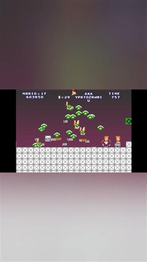 MWR:Mario gets 2 lifes with Keyboard Alien video 8. #shorts #mario #alien #koopa #1up #coins