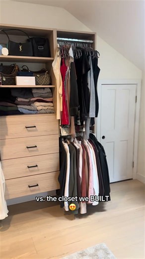The closet we moved into... VS the closet we built 💪⚒️🧰💁‍♀️