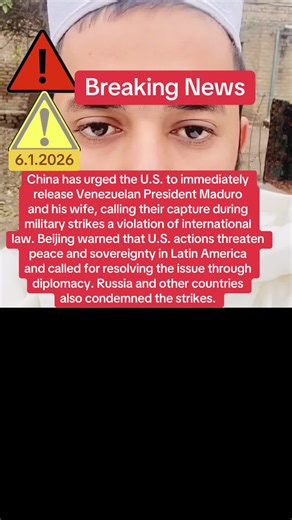 *China Demands Immediate Release of Maduro and Wife* China has called on the United States to immediately release Venezuelan President Nicolás Maduro and his wife, who were reportedly captured by U.S. forces during military strikes in Venezuela. Beijing stated that this act violates international law, global diplomatic norms, and the UN Charter. China expressed deep concern and urged Washington to guarantee Maduro’s safety, stop trying to overthrow Venezuela’s government, and resolve the issue t