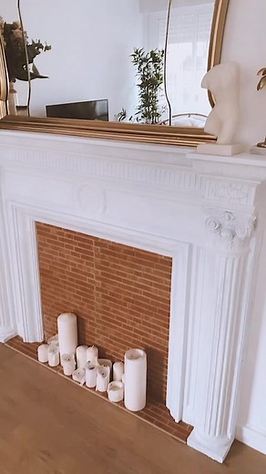 La chimenea decorativa paso a paso 💘 #chimenea #chimeneafalsa #chimeneadecorativa #livingroom #deco #decor #decoracion #salon #decosalon #inspo